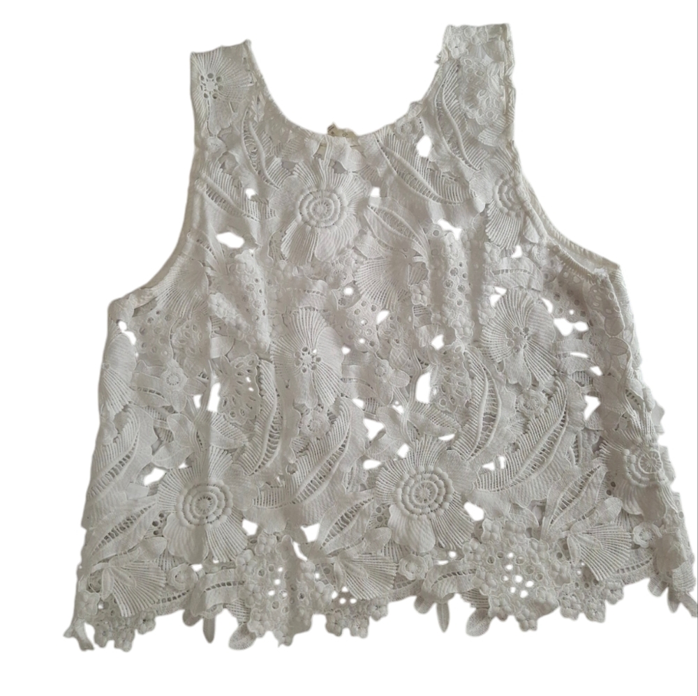Caution To The Wind Lace Sleeveless Top C128